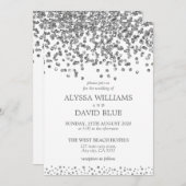 Invitation Mariage élégant de Faux Foil Confetti (Devant / Derrière)
