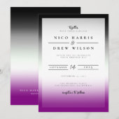 Invitation Mariage élégant de fierté asexuelle (Devant / Derrière)