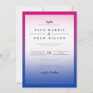 Invitation Mariage élégant de fierté bisexuelle 