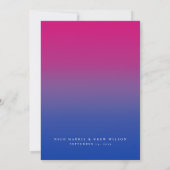 Invitation Mariage élégant de fierté bisexuelle (Dos)