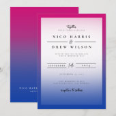 Invitation Mariage élégant de fierté bisexuelle (Devant / Derrière)