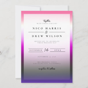 Invitation Mariage élégant de fierté genderfluid