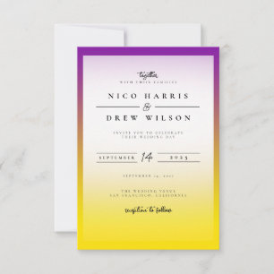Invitation Mariage élégant de fierté intersexe