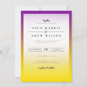Invitation Mariage élégant de fierté intersexe