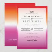 Invitation Mariage élégant de fierté lesbienne (Devant / Derrière)