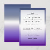 Invitation Mariage élégant de fierté lesbienne à la lavande (Devant / Derrière)