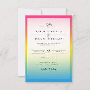 Invitation Mariage élégant de fierté pansexuelle