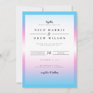 Invitation Mariage élégant de fierté trans