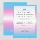 Invitation Mariage élégant de fierté trans (Devant / Derrière)