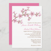 Invitation Mariage élégant de fleurs de cerisier (Devant / Derrière)
