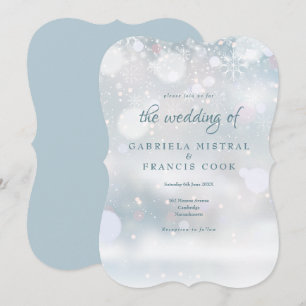Invitation Mariage élégant de flocons de neige hivernaux