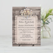 Invitation Mariage élégant de grange avec la dentelle et le (Debout devant)