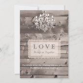 Invitation Mariage élégant de grange avec la dentelle et le (Dos)