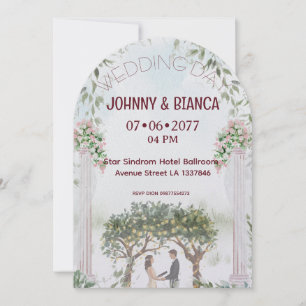 Invitation Mariage élégant de jardin à l'aquarelle