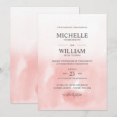 Invitation Mariage élégant de la plaine rose Ombre (Devant / Derrière)