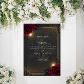 Invitation Mariage élégant de luxe gothique glamour