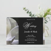 Invitation Mariage élégant de Magnolia blanche (Debout devant)
