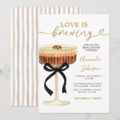 Invitation Mariage élégant de martini de café moderne doré (Devant / Derrière)
