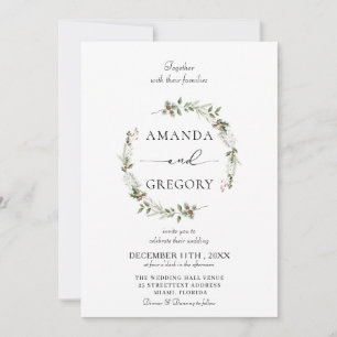 Invitation Mariage élégant de Noël en hiver