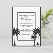 Invitation Mariage élégant de palmiers tropicaux (Debout devant)