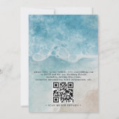 Invitation Mariage élégant de plage à l'aquarelle Code QR Bud (Dos)