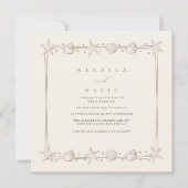 Invitation Mariage élégant de plage côtière aux coquillages (Devant)