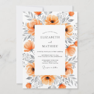 Invitation Mariage Élégant de Printemps Abricot