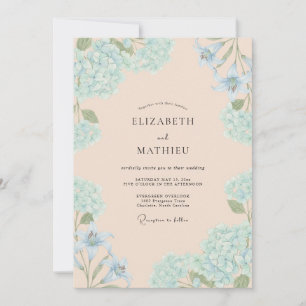 Invitation Mariage Élégant de Printemps Abricot