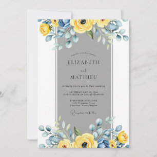 Invitation Mariage Élégant de Printemps avec Ardoise Grise et
