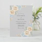 Invitation Mariage Élégant de Printemps Gris (Debout devant)