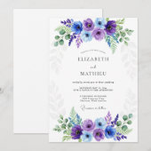 Invitation Mariage Élégant de Printemps Pervenche (Devant / Derrière)