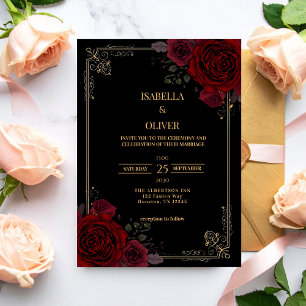 Invitation Mariage Élégant de Romance Gothique