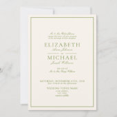 Invitation Mariage élégant de style classique vert de printem (Devant)