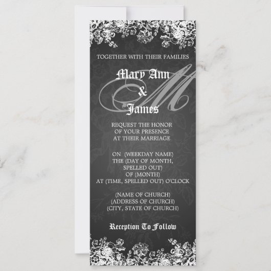 Invitation Mariage élégant de style victorien (Devant)