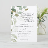 Invitation Mariage élégant de succulente verdure d'eucalyptus (Debout devant)