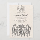 Invitation Mariage élégant de table à manger vintage (Devant)