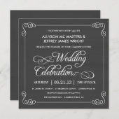 Invitation Mariage élégant de tableau (Devant / Derrière)