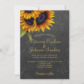 Invitation Mariage élégant de tableau de bord de tournesol ru (Devant)