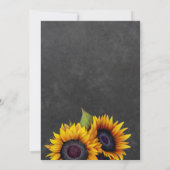 Invitation Mariage élégant de tableau de bord de tournesol ru (Dos)