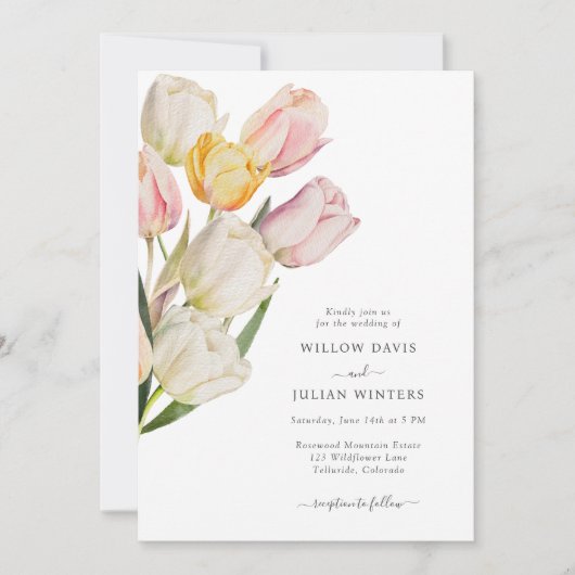 Invitation Mariage élégant de Tulip (Devant)