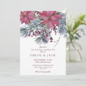 Invitation Mariage Élégant de Verdure d'Hiver (Debout devant)