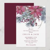Invitation Mariage Élégant de Verdure d'Hiver (Devant / Derrière)
