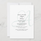 Invitation Mariage Élégant de Verre de Mer Initial (Devant)