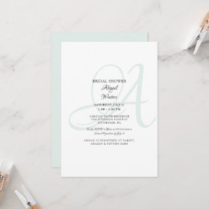 Invitation Mariage Élégant de Verre de Mer Initial