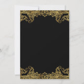 Invitation Mariage Élégant Dentelle Noir et Or (Dos)