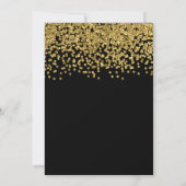 Invitation Mariage élégant des Faux d'or noir Foil Confetti (Dos)