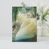 Invitation mariage élégant d'été au lac cygne blanc (Debout devant)