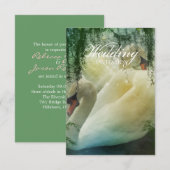 Invitation mariage élégant d'été au lac cygne blanc (Devant / Derrière)