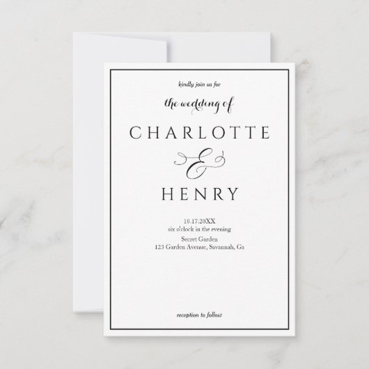 Invitation Mariage élégant du code Qr du budget (Devant)