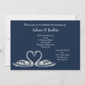 Invitation MARIAGE ÉLÉGANT DU SWAN Diamond Navy (Devant)